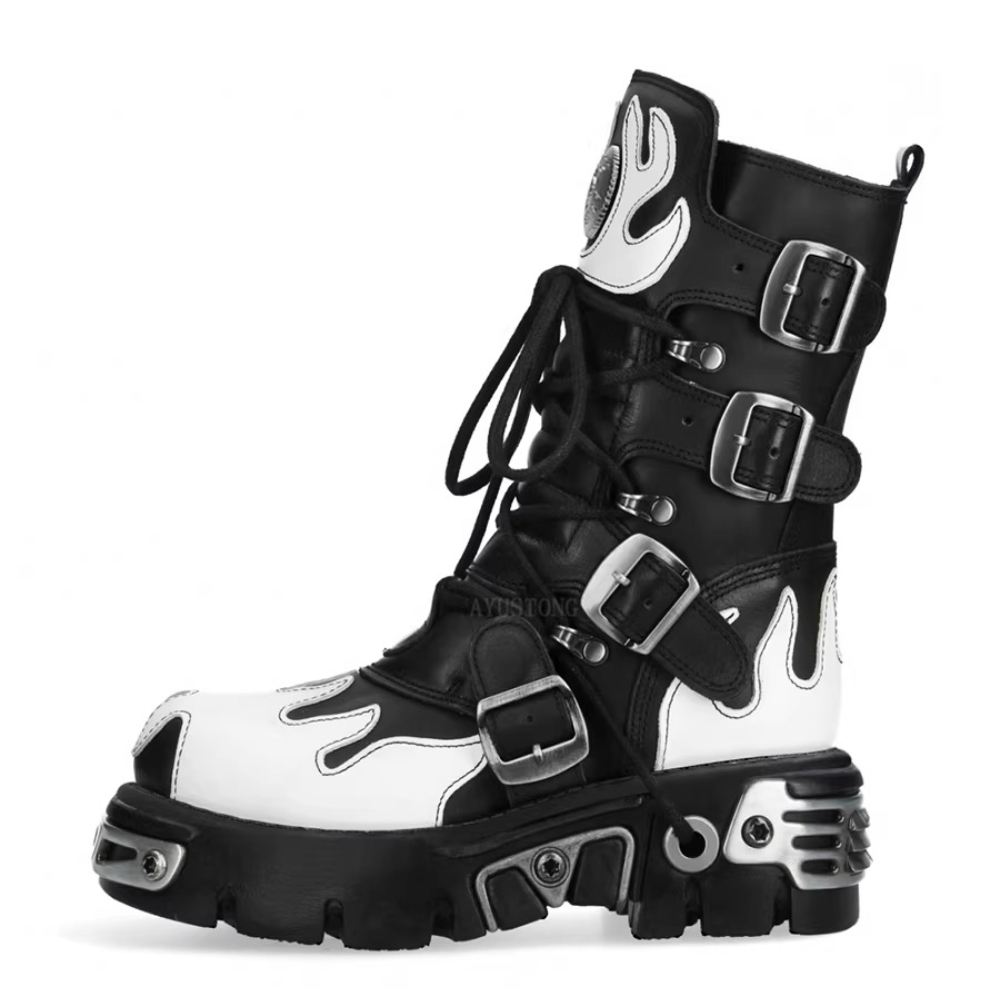 Vintage Zipper - Mode Nieuwe Heren Vlam Metal Goth