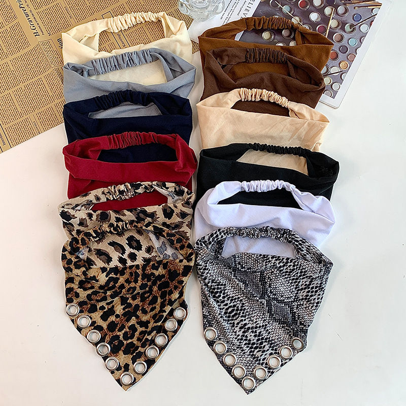 Vintage Fashion Rings - Y2K Vintage Luipaardprint Driehoekige Hoofddoek Haarband
