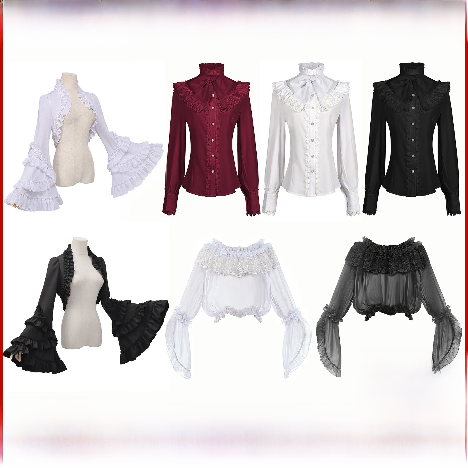 Vintage Fashion Eras - Victoriaanse stijl dames gothic shirt met
