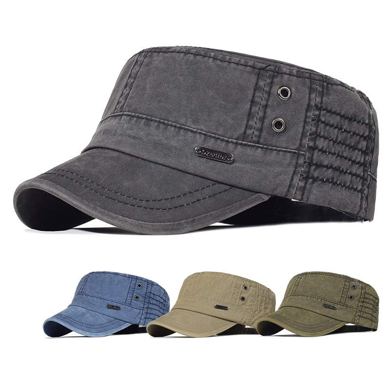 Vintage Fashion Hats - Unisex vier seizoenen gewassen katoenen platte