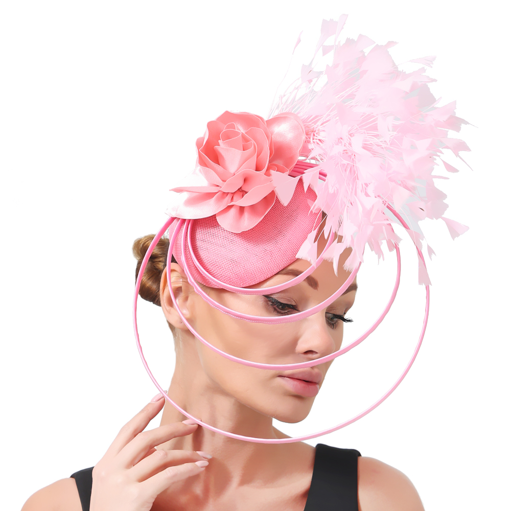 Vintage Fashion Hats - Schoonheid Roze Dames Evenement Tovenaar Hoeden