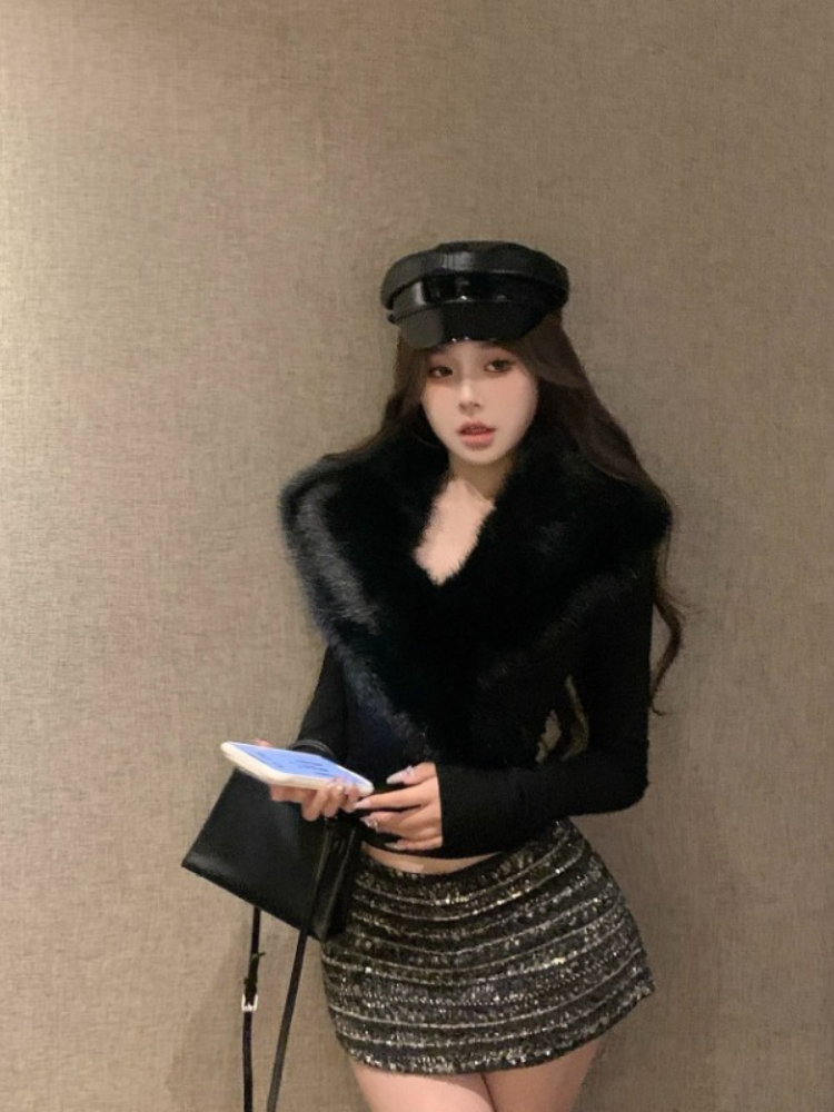Retro Vintage Korean Fashion - Amerikaanse Vintage Hot Girl High-end Winter