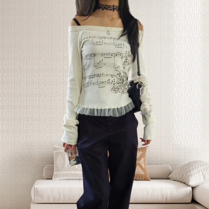 Retro Vintage Korean Fashion - Herfst Y2K Harajuku Retro T-shirts voor