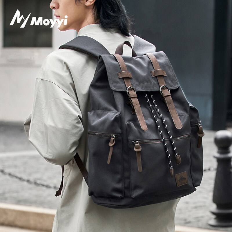 Vintage Zipper - MOYYI 27L Grote Flap Rugzak Voor