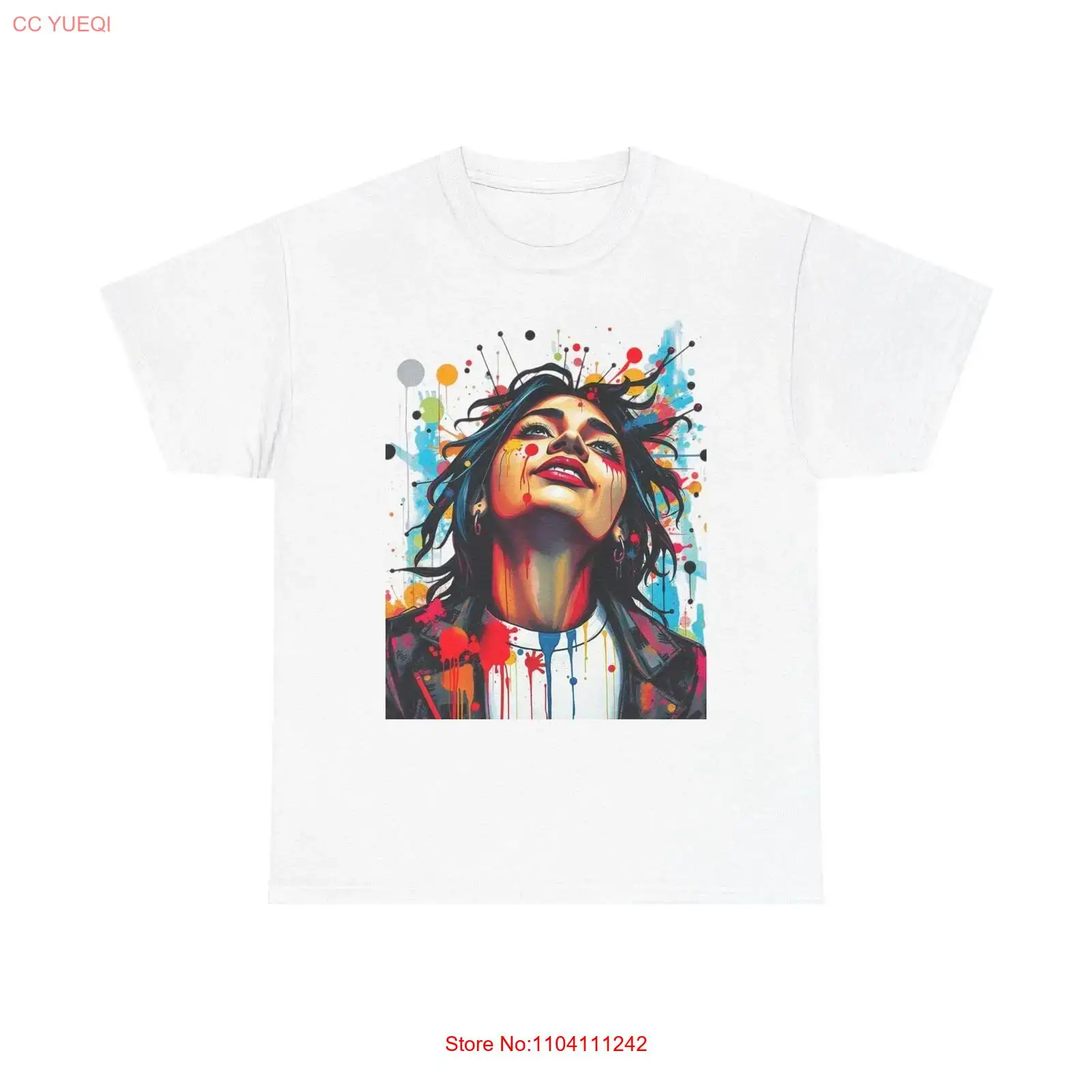 Vintage Fashion Outfits Men - Kleurrijke kunst zware katoenen T-shirt hipster