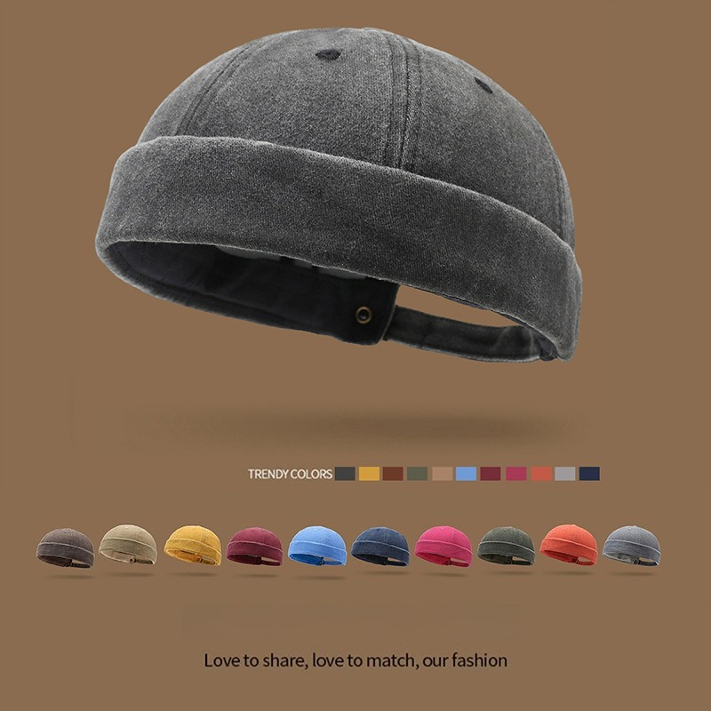 Vintage Fashion Hats - Vintage Brimless Skull Cap Retro Zachte