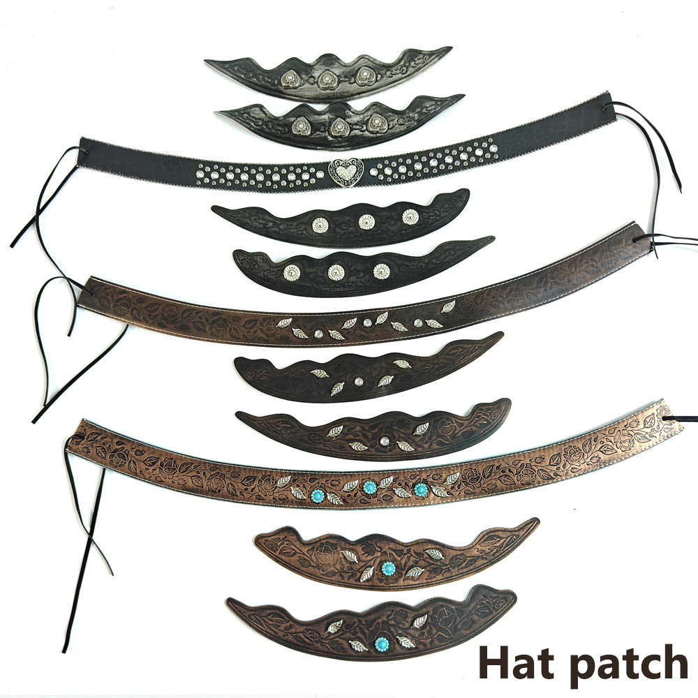 Vintage Fashion Hats - Westerse leren hoedband Vintage cowboyhoedpatch Verstelbare
