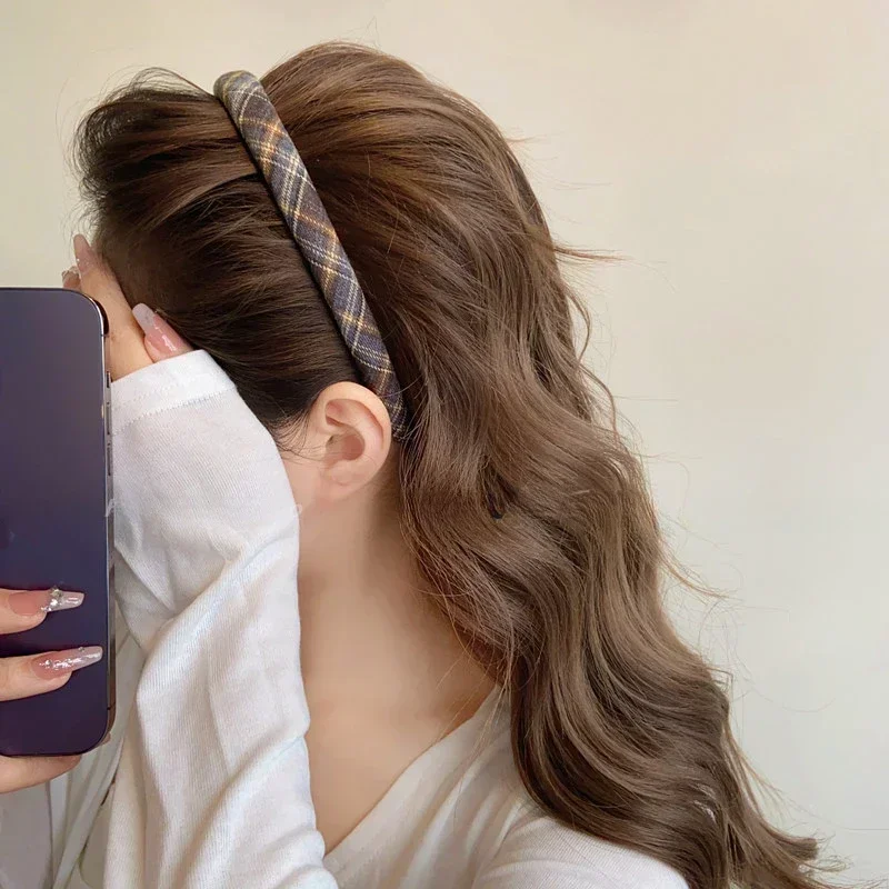 Elegante geruite bezel haarban - Retro Vintage Korean Fashion recensie en prijs