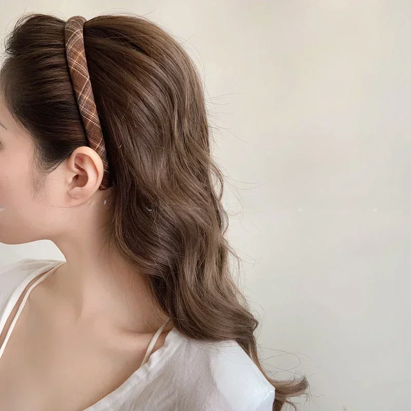 Elegante geruite bezel haarban - Retro Vintage Korean Fashion recensie en prijs