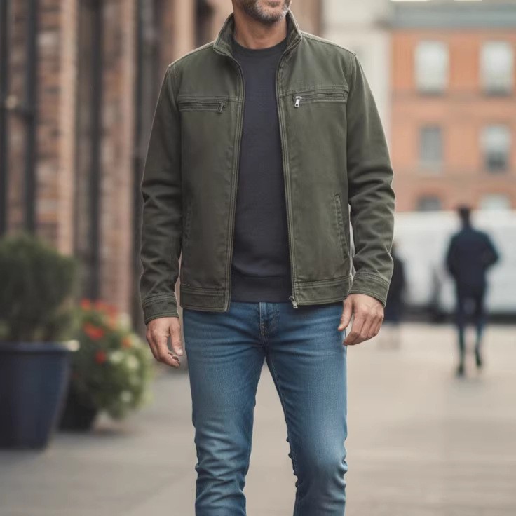 Dames katoenen jas met opstaan - Vintage Zipper recensie en prijs