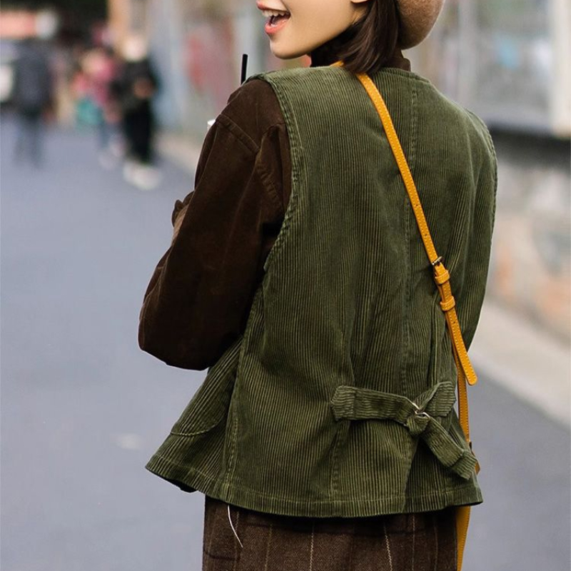 Vest Dames Corduroy Retro Vint - Retro Vintage Korean Fashion recensie en prijs