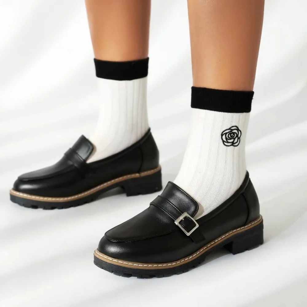 Dames zwarte leren loafers met - Vintage Slip Dress recensie en prijs