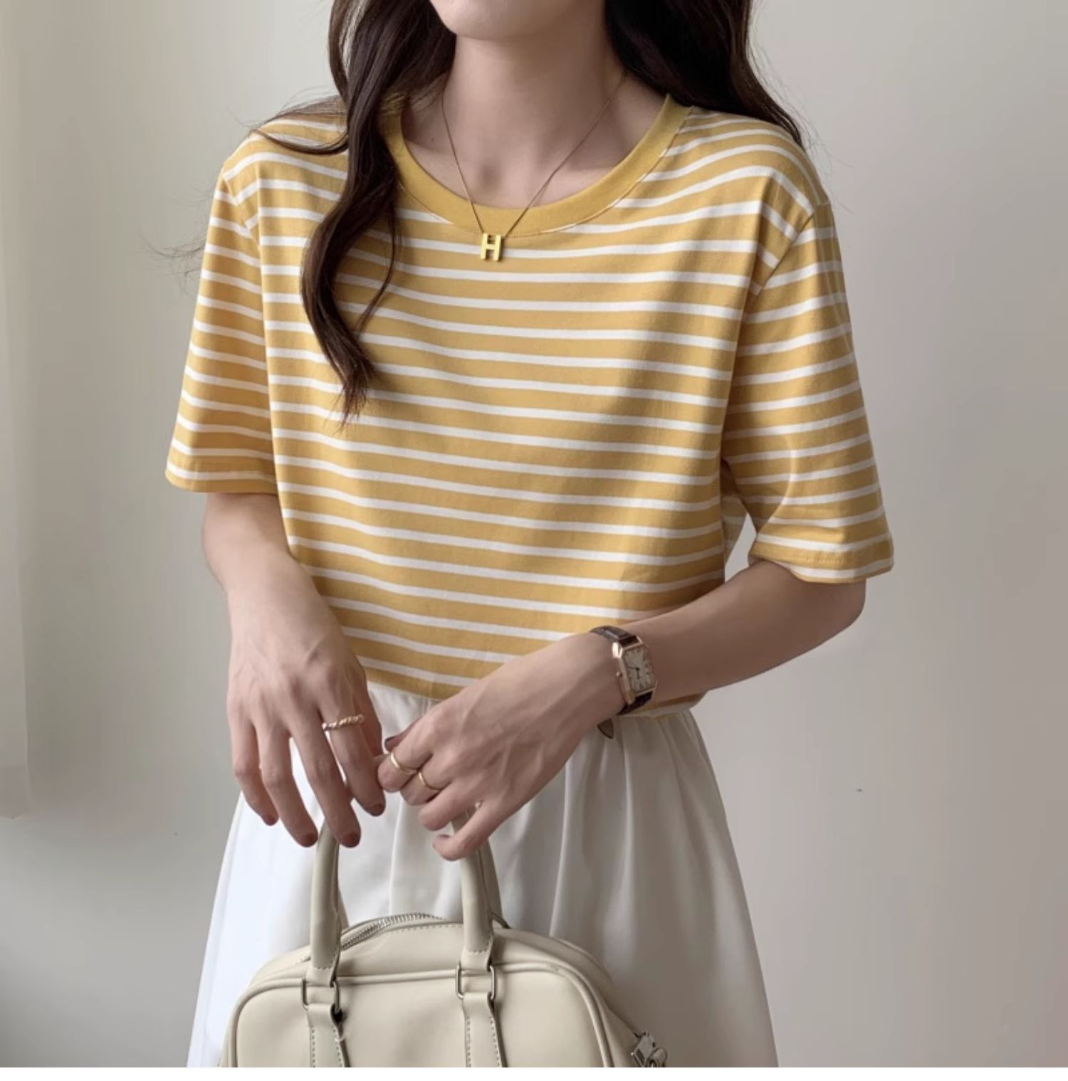 Vintage gestreept T-shirt dame - Retro Vintage Korean Fashion recensie en prijs