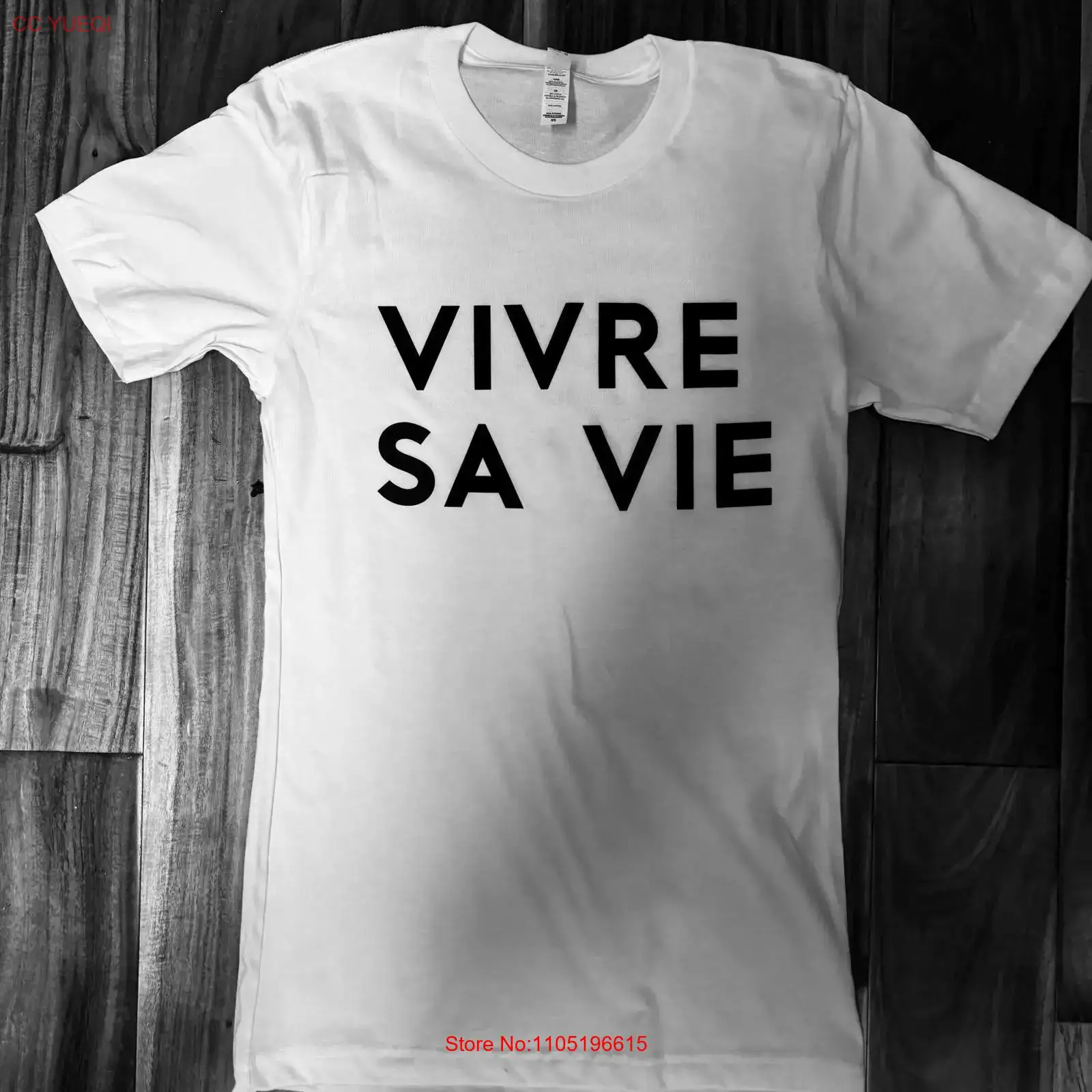 Live your Life Franse T-shirt  - French Vintage Fashion recensie en prijs