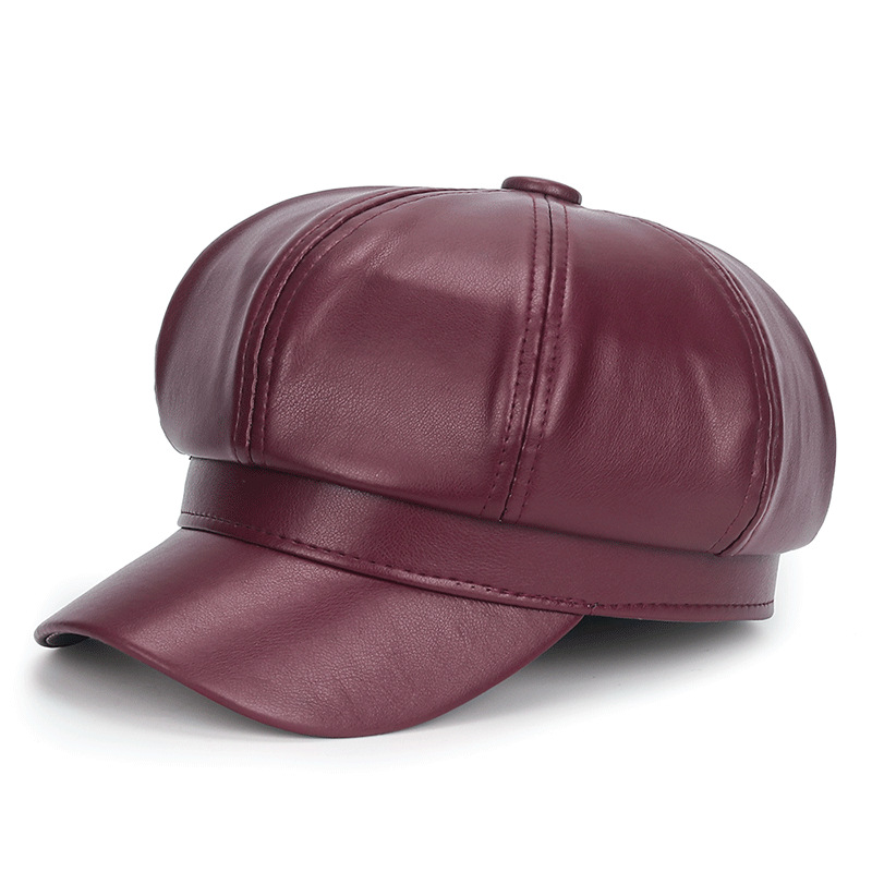 Winter Zwart PU Lederen Hoed v - Vintage Fashion Hats recensie en prijs