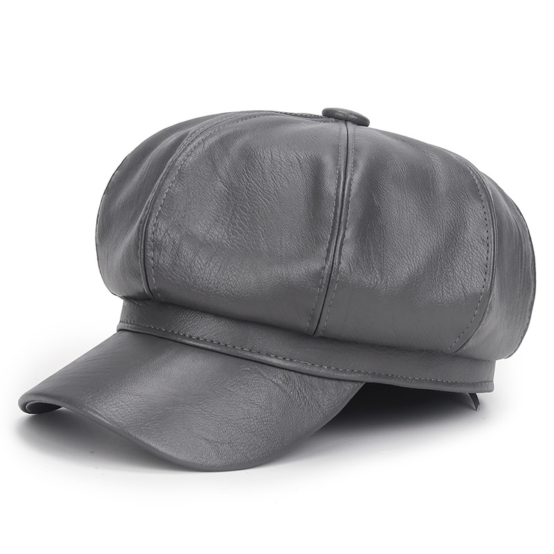 Winter Zwart PU Lederen Hoed v - Vintage Fashion Hats recensie en prijs