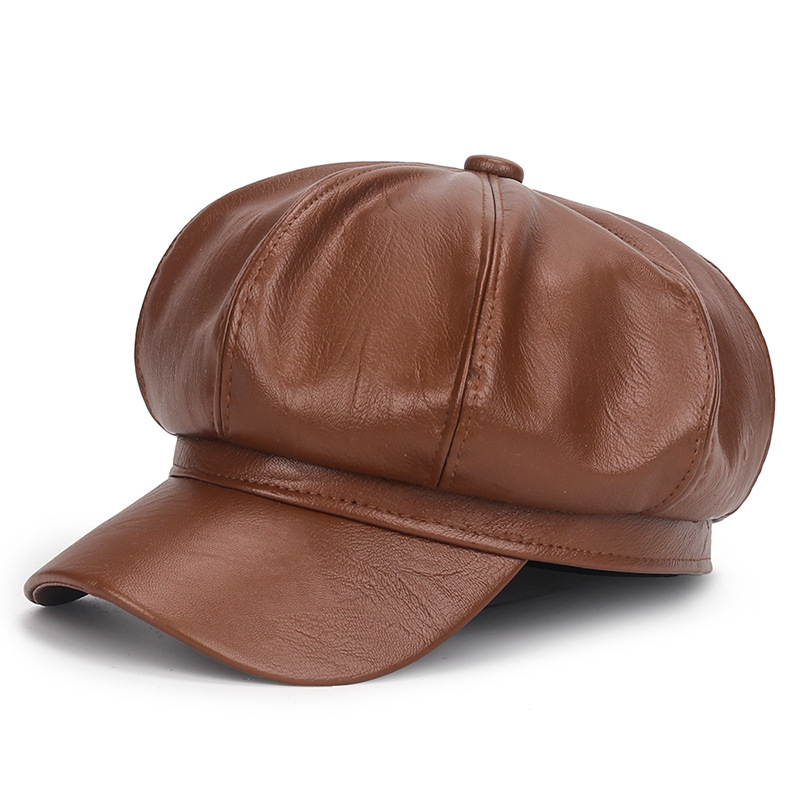 Winter Zwart PU Lederen Hoed v - Vintage Fashion Hats recensie en prijs