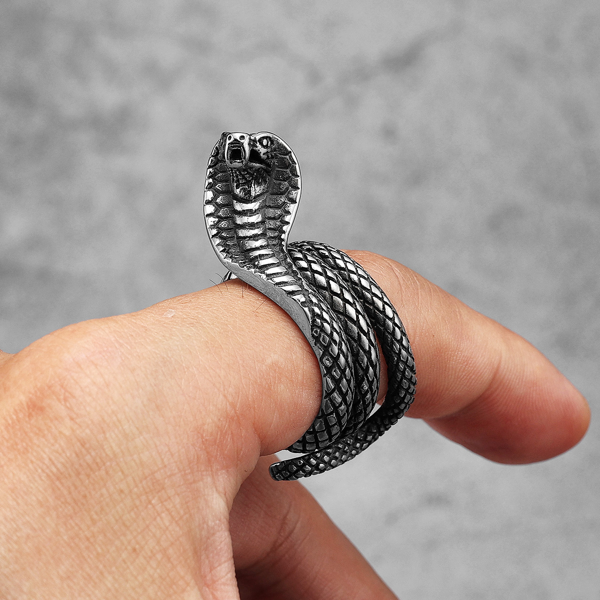 Snake Cobra Animal Mannen Ring - Vintage Fashion Stuff recensie en prijs