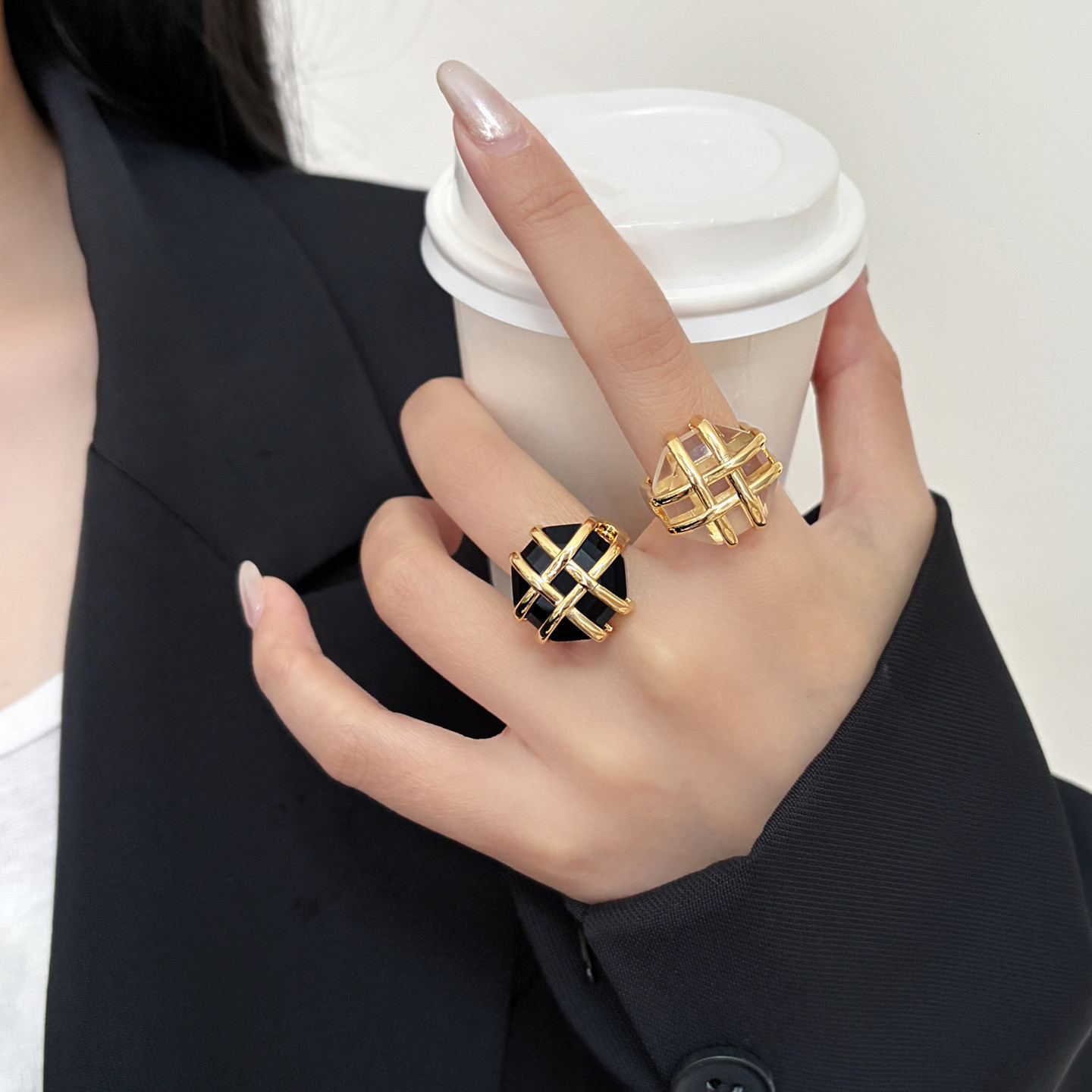 Vintage gouden gevlochten grid - Vintage Fashion Rings recensie en prijs