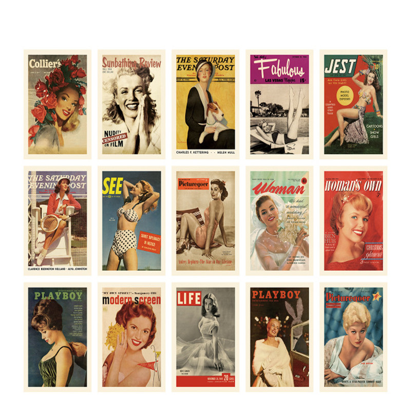 15 vellen vintage ansichtkaart - Vintage Fashion Magazine Covers recensie en prijs