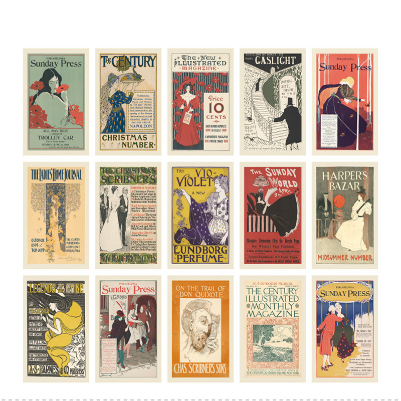 15 vellen vintage ansichtkaart - Vintage Fashion Magazine Covers recensie en prijs