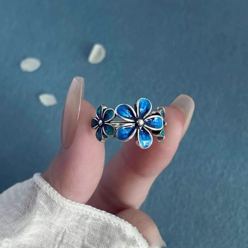 Emaille bloemenring met verste - Vintage Fashion Rings recensie en prijs