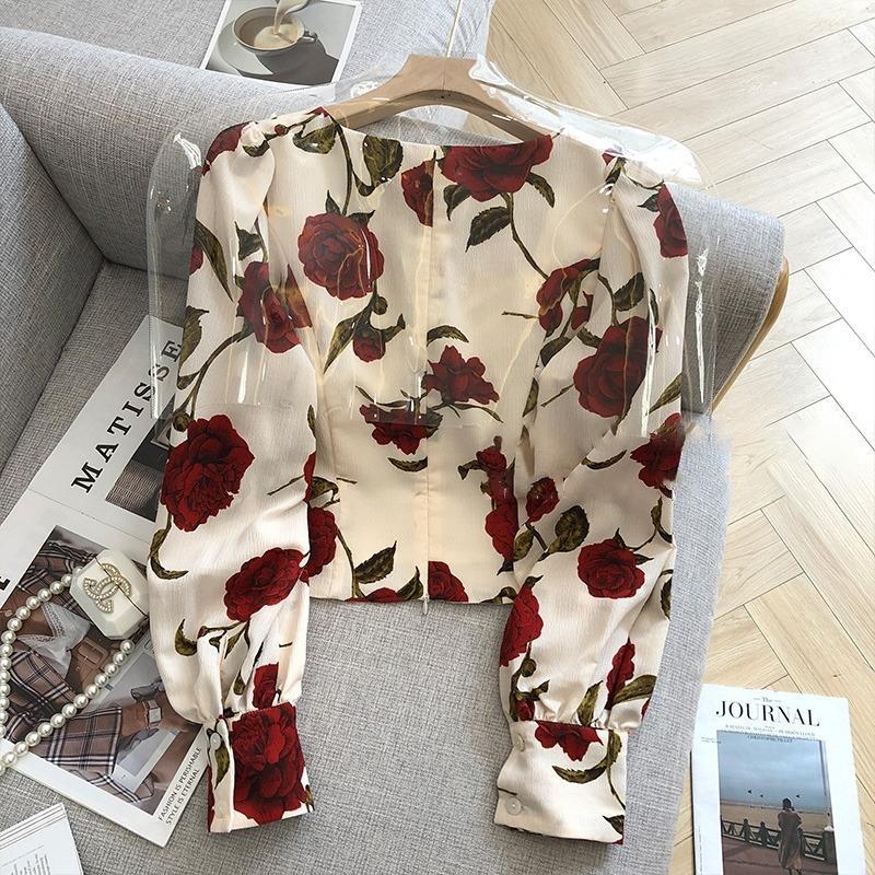 S-3XL Rose Blouses Voor Vrouwe - Retro Vintage Korean Fashion recensie en prijs